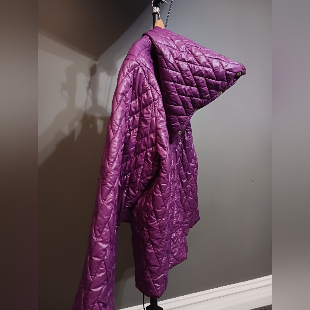HACHE Italy Purple/ Black  Quilted Jacket Size 44/ M - Picture 11 of 16